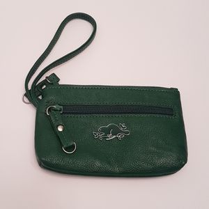 Roots Green Wristlet Pouch
